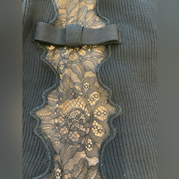 Self Portrait Black Knit Lace Midi Dress - Picture 6 of 7